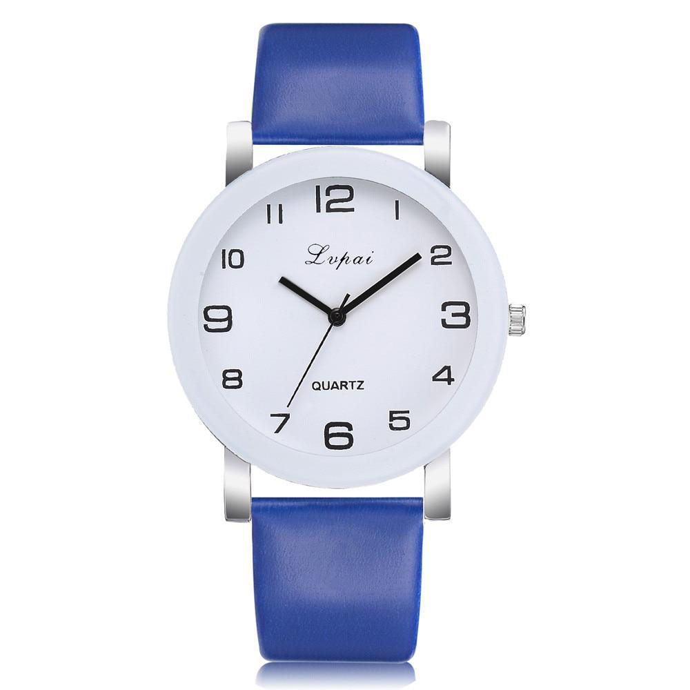Montre à Quartz Blanche Élégante pour Femme avec Bracelet en Cuir