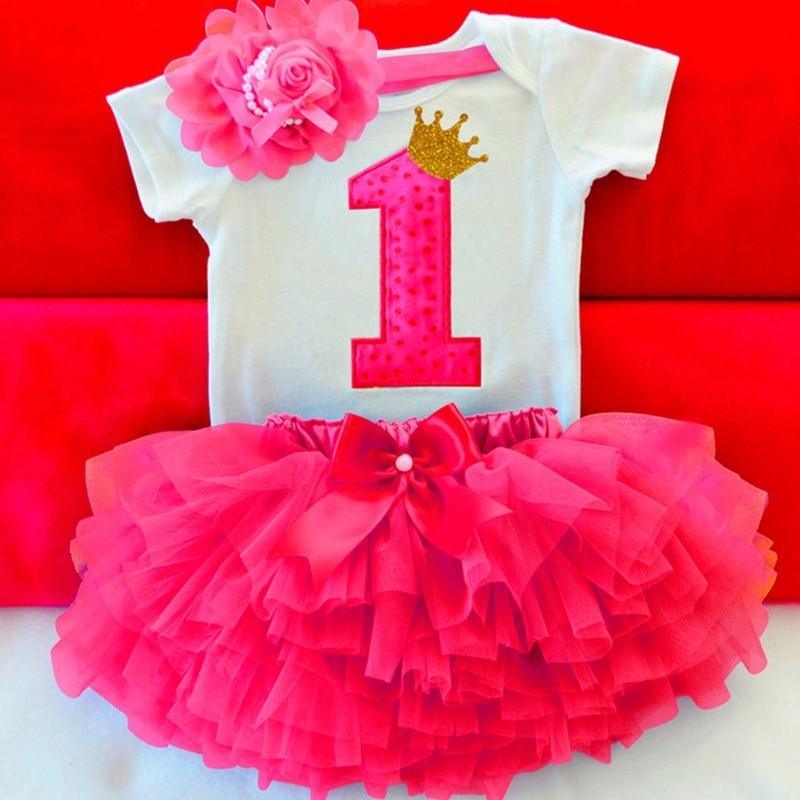 Fluffy Pink Tutu Dress for Baby's First Birthday