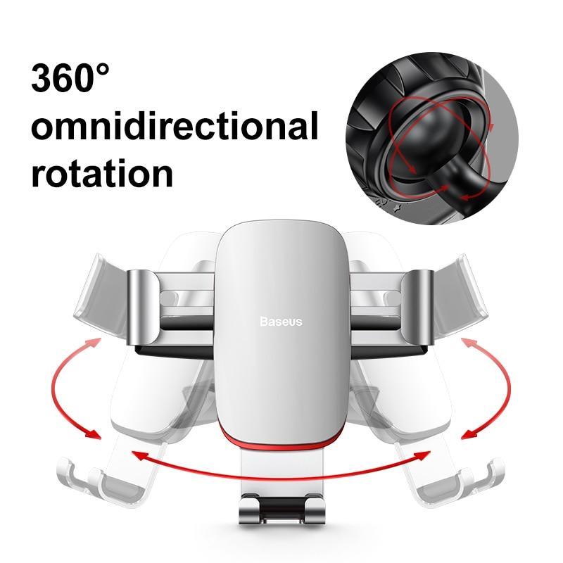 Soporte para Teléfono de Coche con Rotación de 360 Grados para Ventilación y Slot de CD