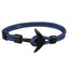 Pulsera de Paracord con Ancla Negra Elegante para Hombres