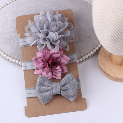 Chiffon Flower Headband Bow Set for Baby Girls
