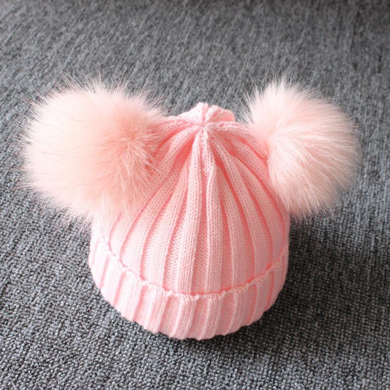 Charming Newborn Baby Winter Knit Hat with Pompom