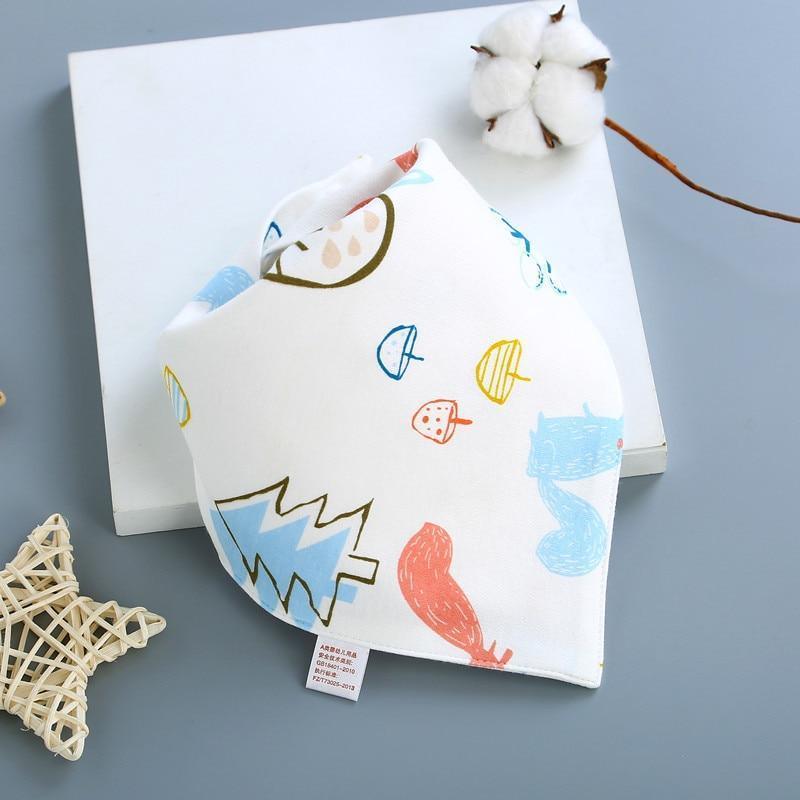 Adjustable Cotton Cartoon Bandana Bibs for Babies
