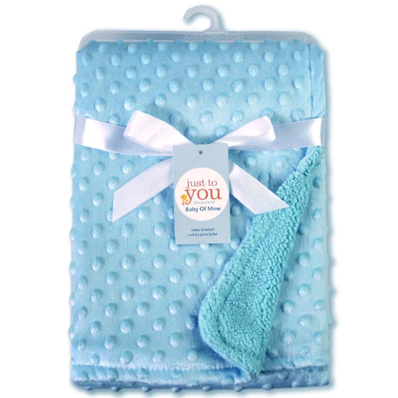 Baby Blanket & Swaddling Newborn Thermal Soft Fleece Blanket Solid Bedding Set Cotton Quilt - Korvel