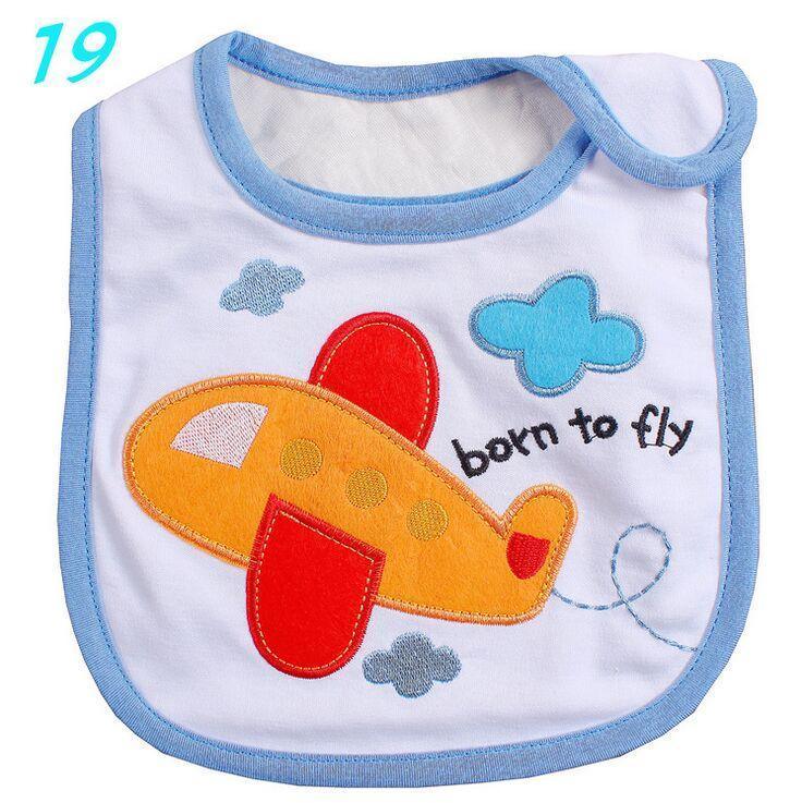 Bib de bebé de algodón con diseño de dibujos animados - Impermeable y cómodo
