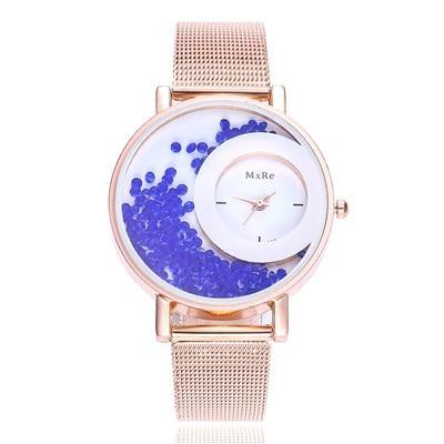 Montre de luxe pour femme avec bracelet en cristal - Élégante et stylée