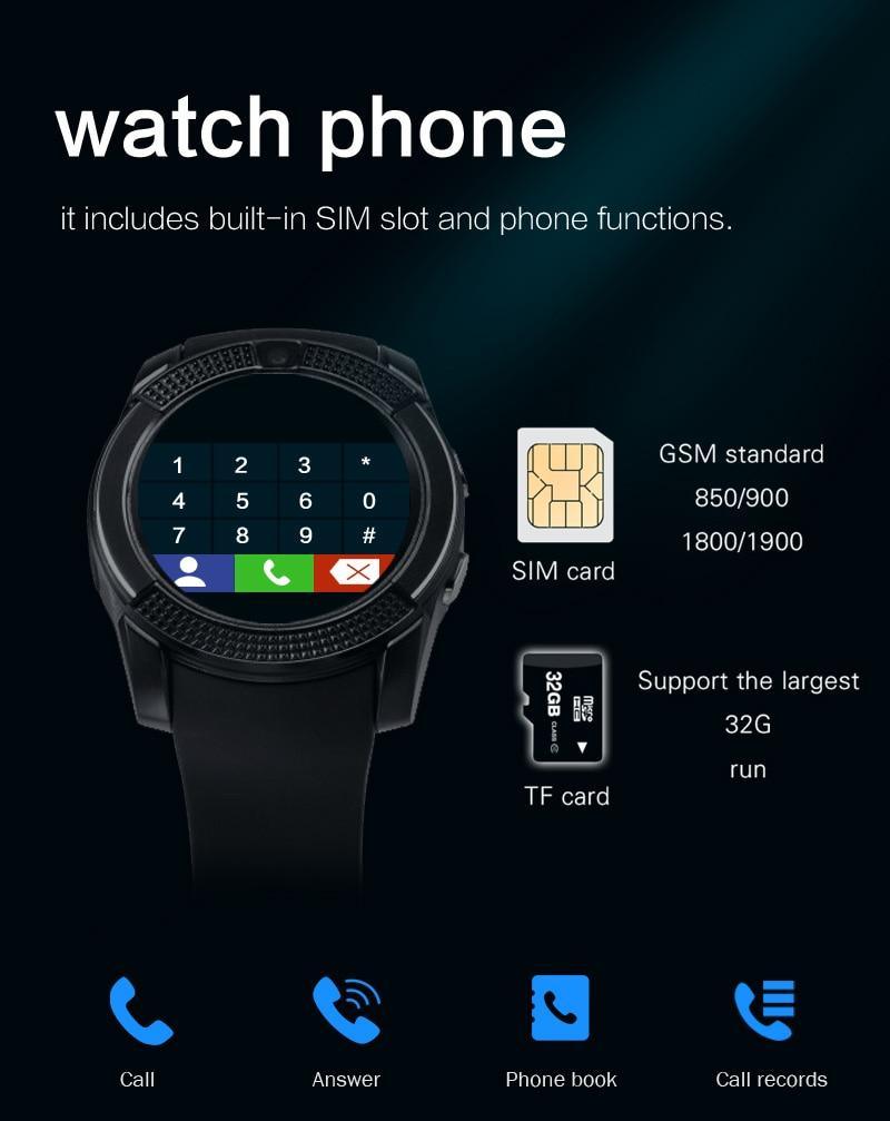Premium Smart Watch for Android & iOS with SIM and Camera