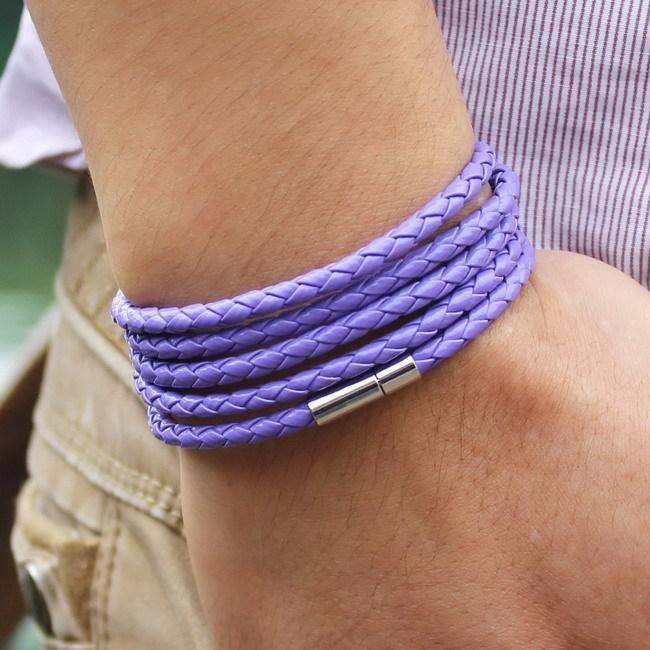 Trendy Black Retro Wrap Leather Bracelet for Men