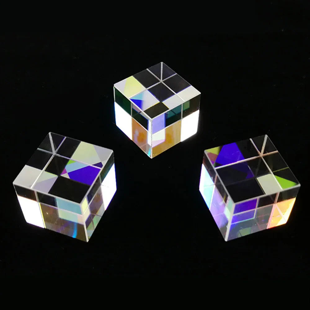 1Pcs Six-Sided X-Cube Bright Light Cube Stained Glass Prism Beam Splitting Prism Optical Experiment Instrument Optical Lens - Korvel