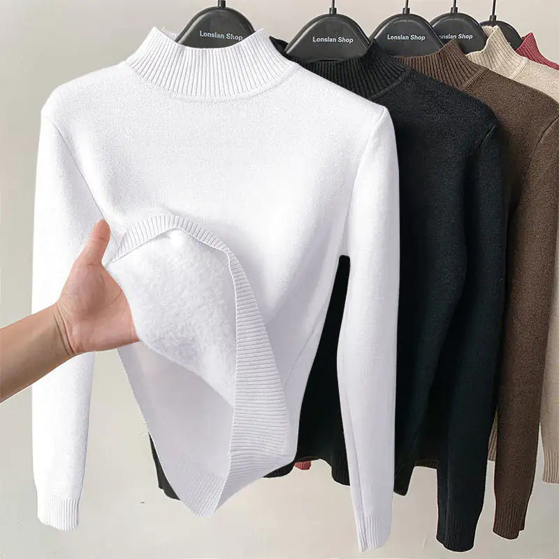 Pull-over à col roulé pour femmes automne hiver