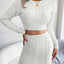 Slim Two-Piece Twist Sweater Knit Skirt Set