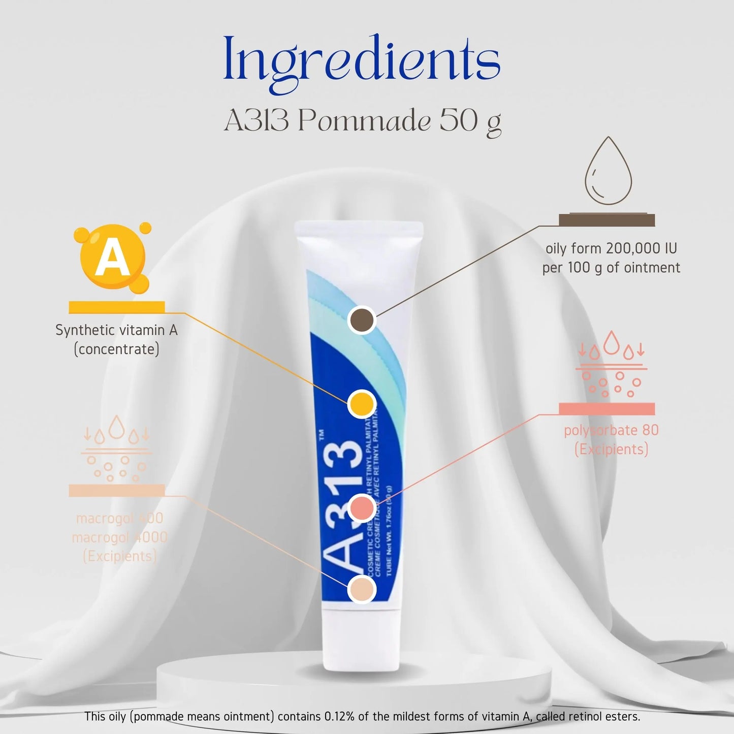 Crema Nocturna A313 Retinol Pommade para el Cuidado de la Piel