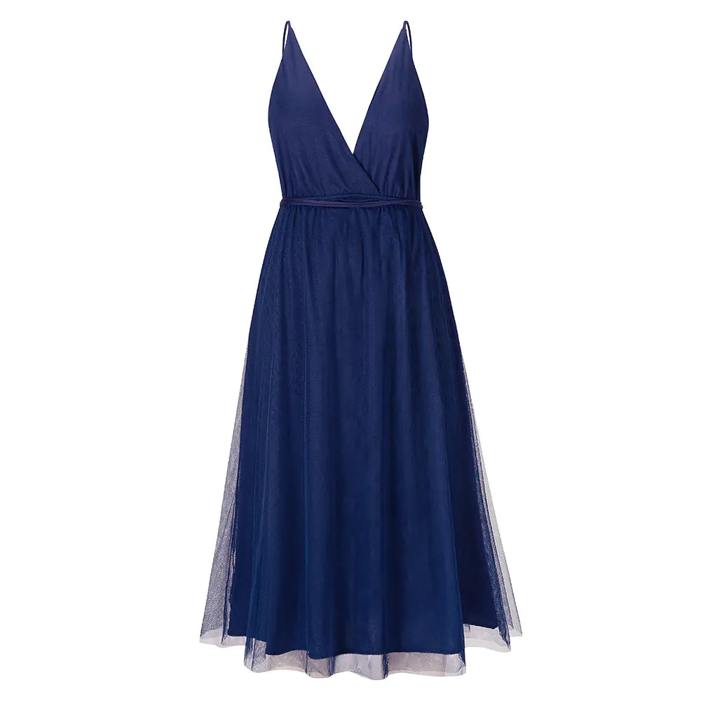 Robe à bretelles en gaze élégante européenne américaine
