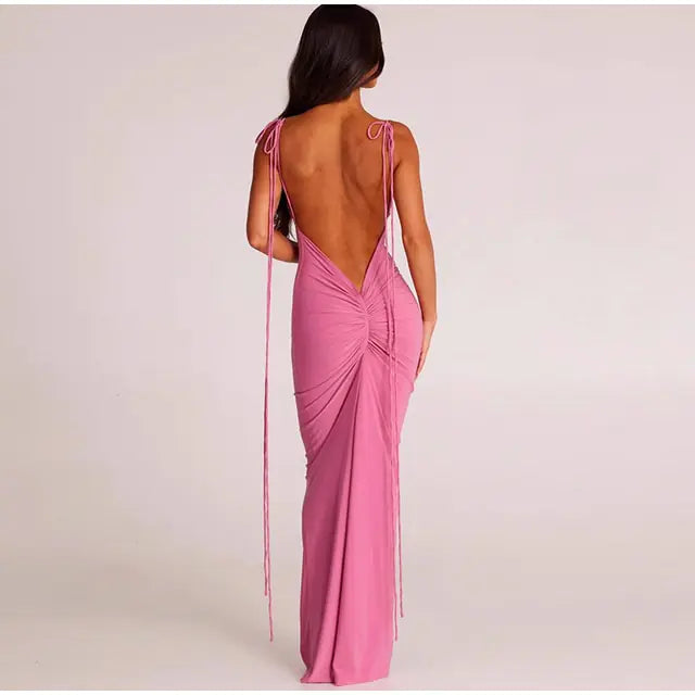 Vestido de Fiesta Elegante Sin Espalda para Ocasiones Especiales