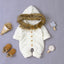 Manteau Chaud Elegant Baby - Combinaison Tricotée à Capuche pour Nouveau-nés