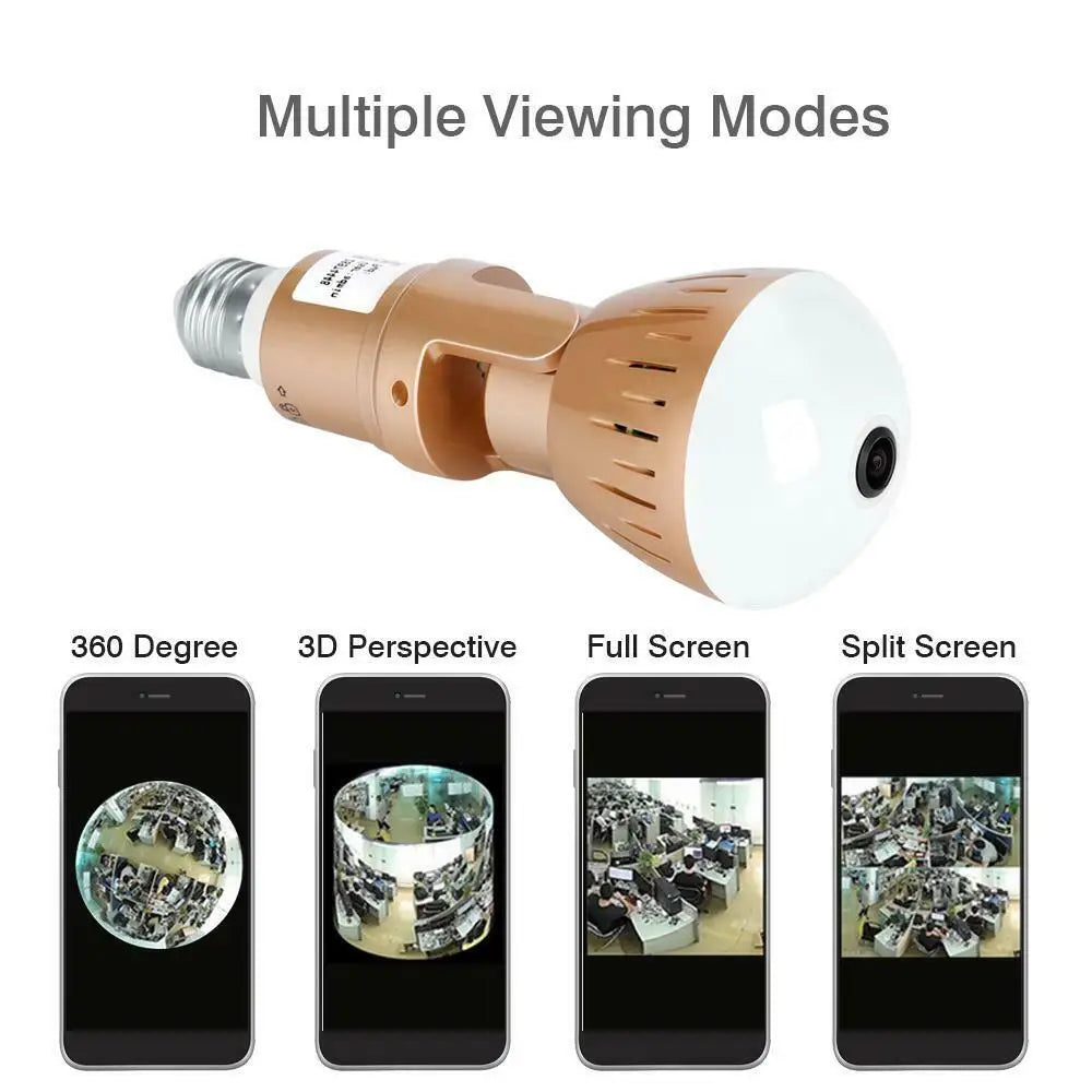 Ampoule de sécurité panoramique HD 2MP sans fil 200W