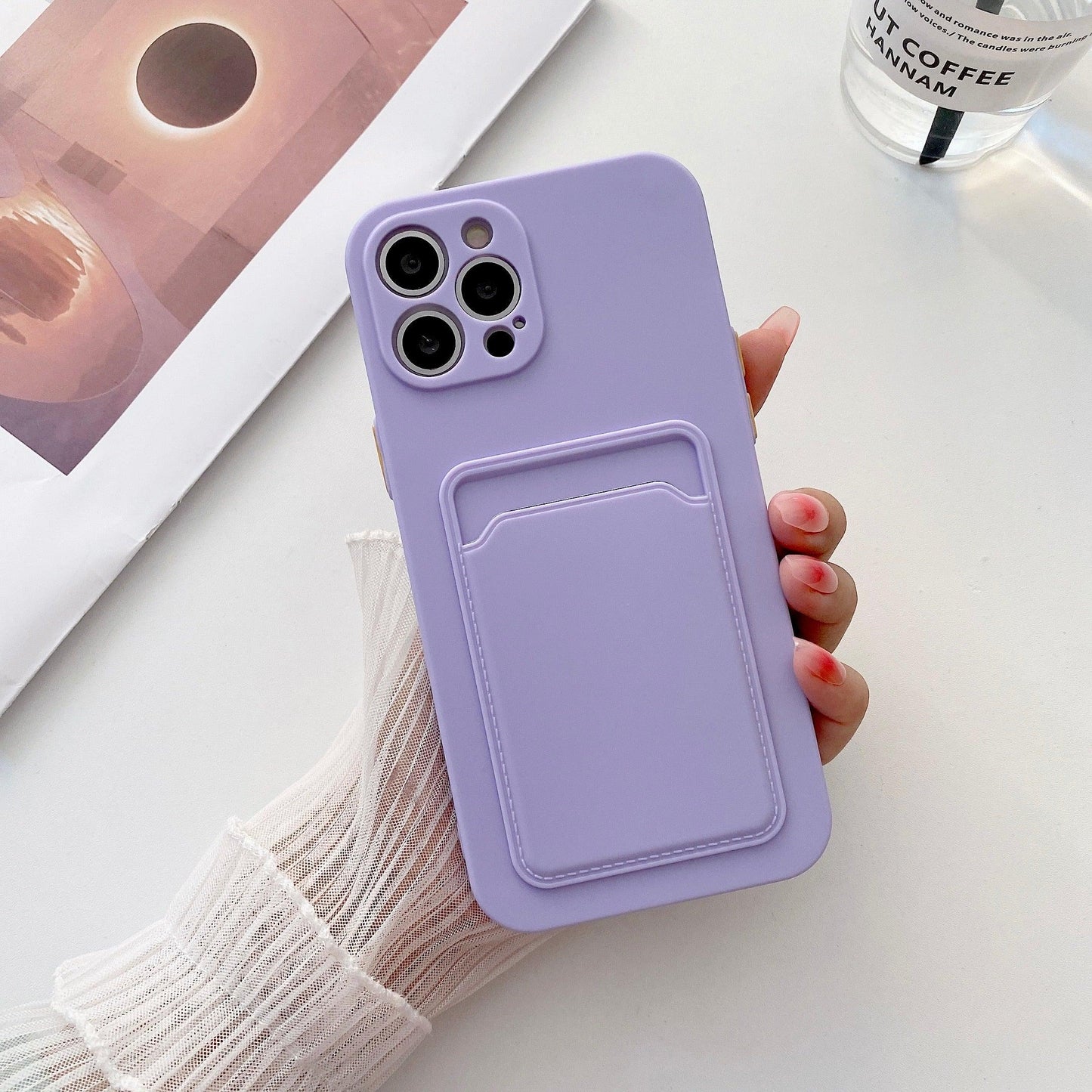 Premium Soft Silicone Wallet Phone Case for iPhone