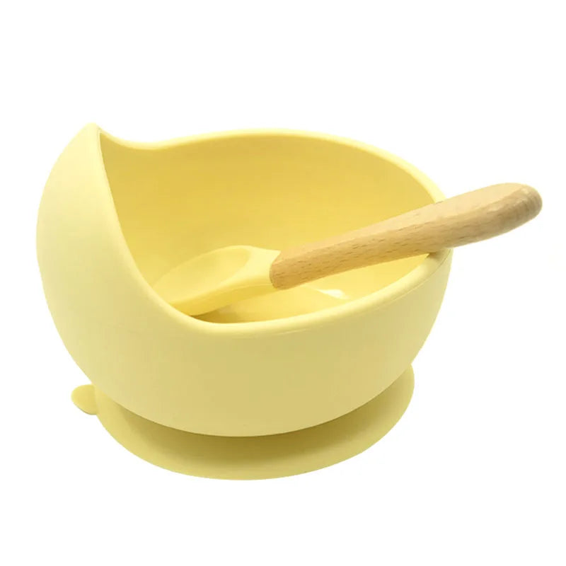 Baby Silicone Tableware Strong Sucker Water Bowl Spoon Set Children Suction Bowl Baby Food Bowl Baby Feeding Tableware - Korvel
