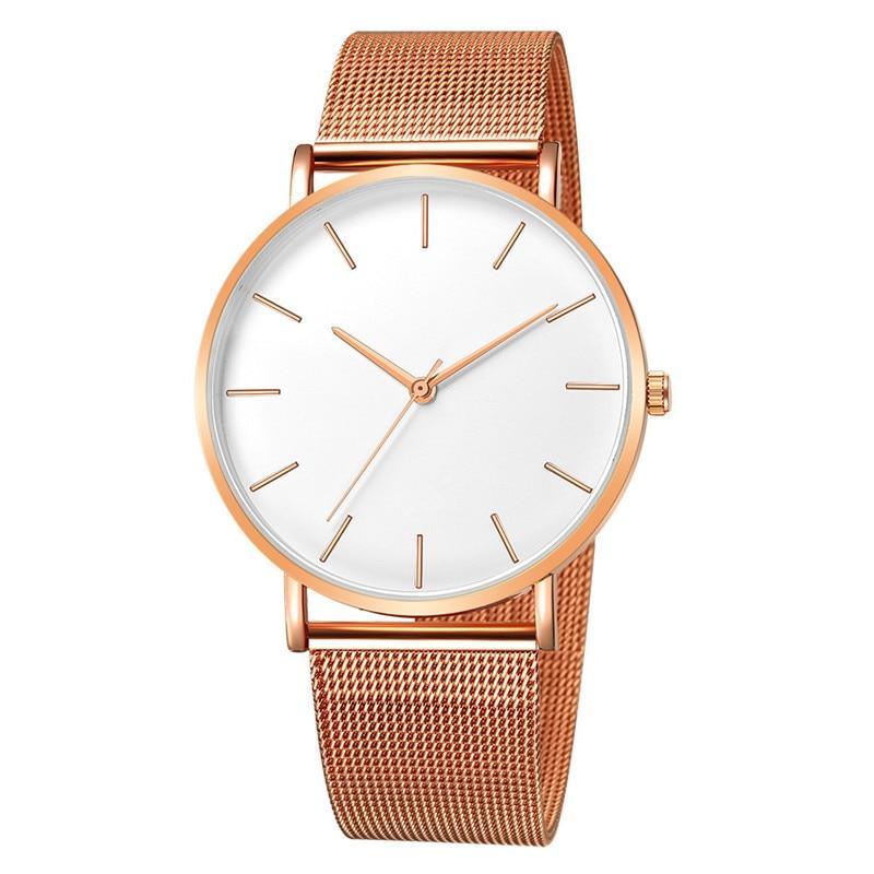 Montre décontractée à quartz pour homme STEVVEX avec bracelet en maille en acier inoxydable
