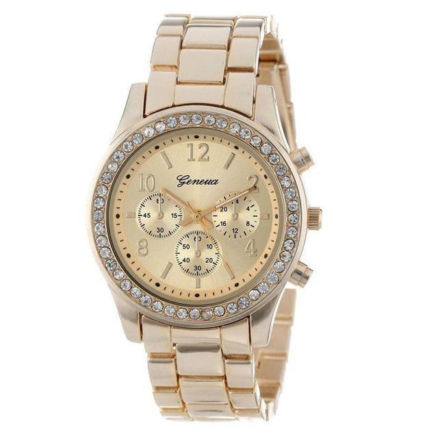 Montre classique de luxe en rhinestones pour femmes