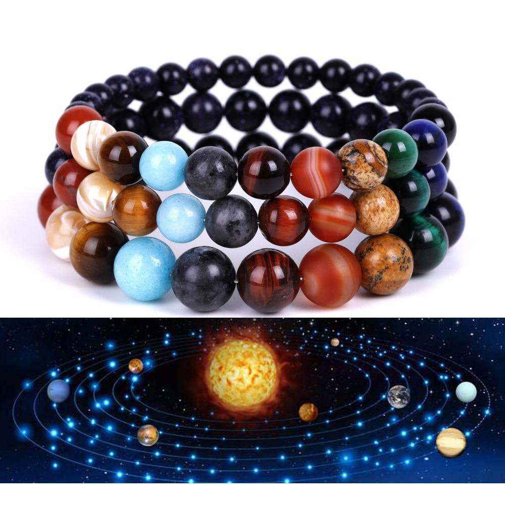 Galaxy Solar System Bracelet - Natural Stone Jewelry
