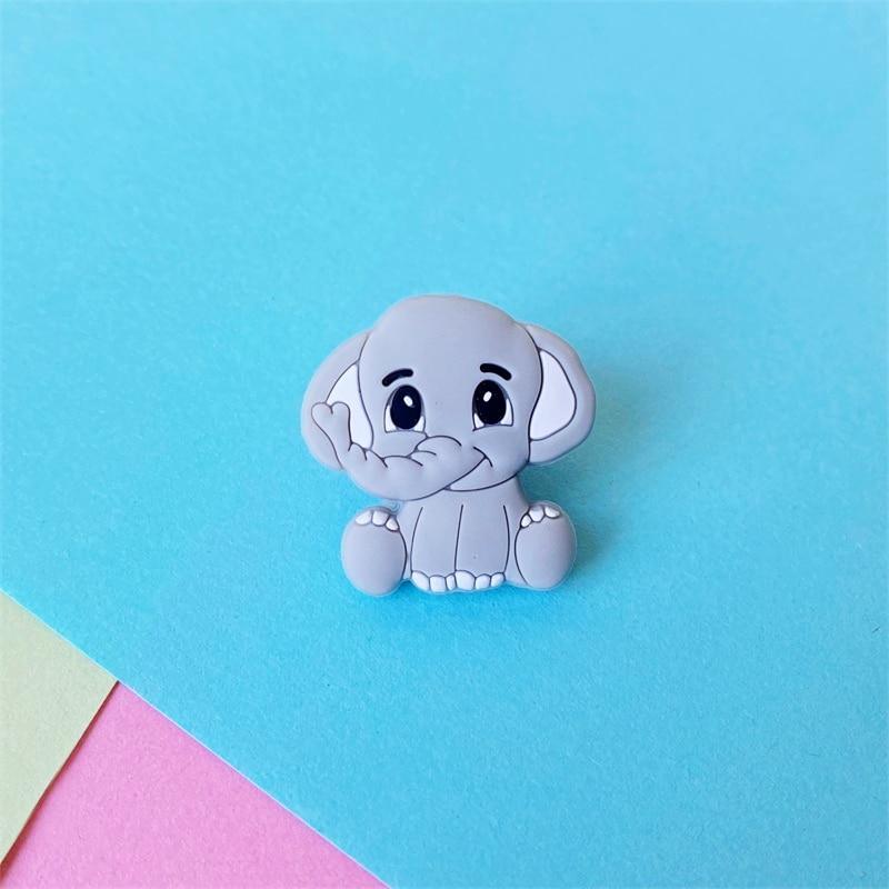 Teether en silicone éléphant 2 pièces - Charms de mâchouillage pour bébé de qualité supérieure