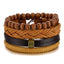 Vintage Black Bead Leather Bracelet for Men and Women