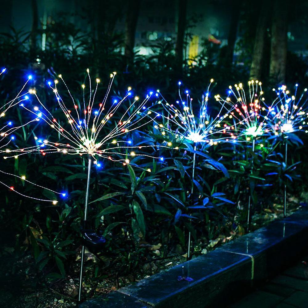 Modern Luxury LED Solar Garden Lamp - Tree Fireworks Design
