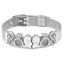 Conjunto de Pulseras de Acero Inoxidable Elegante con Charm de Corazón de Cristal