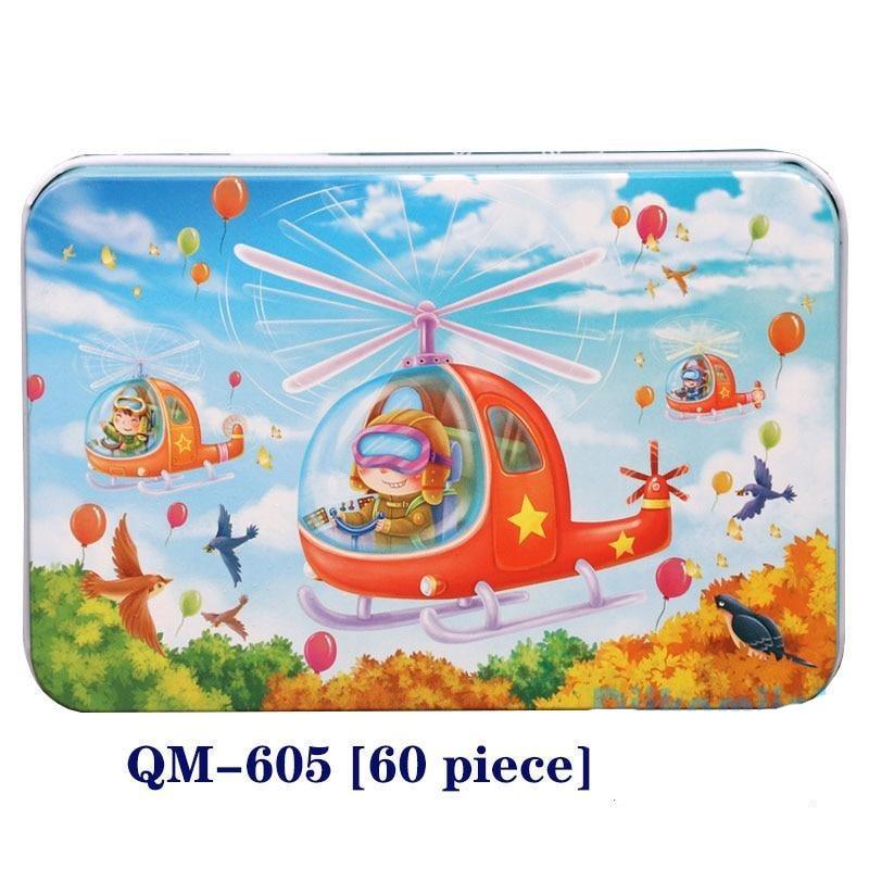 60-Piece Cartoon Animal Wooden Puzzle for Kids - Educational Fun Toy - Korvel