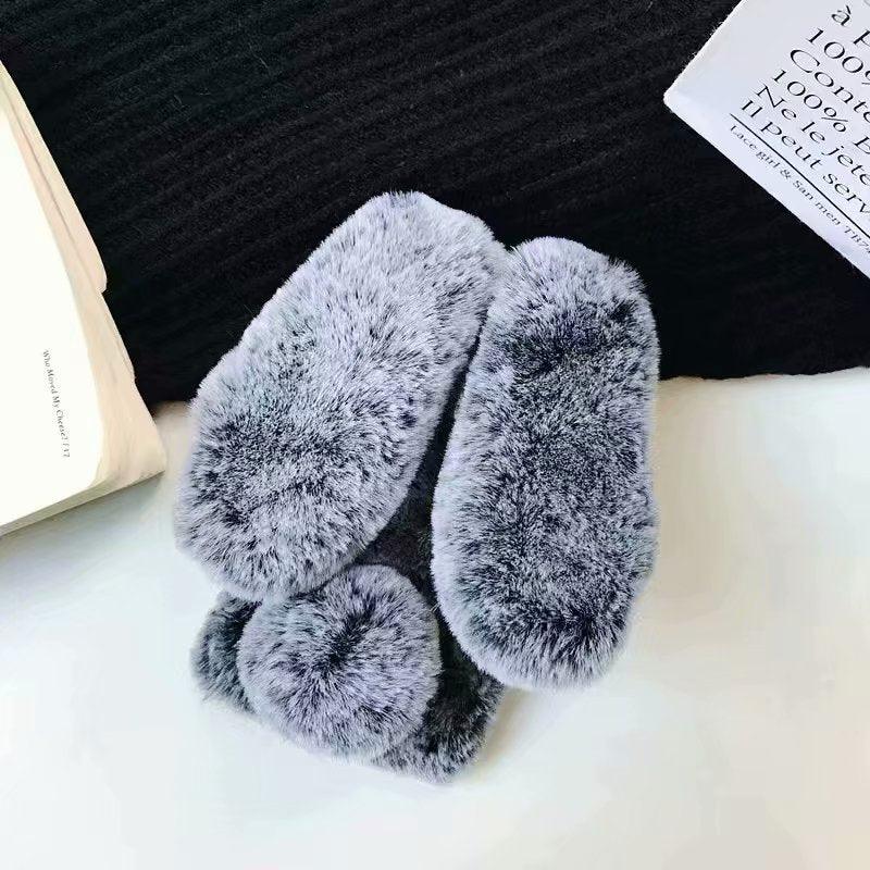 Coque de téléphone Bunny mignonne pour iPhone - Housse en peluche douce