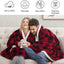 Winter Warm Fleece Wearable Hooded Blanket Fluffy TV Blanket Hoodie - Korvel