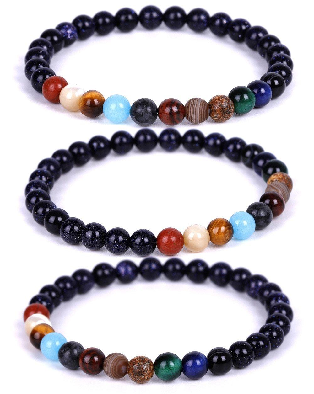 Galaxy Solar System Bracelet - Natural Stone Jewelry