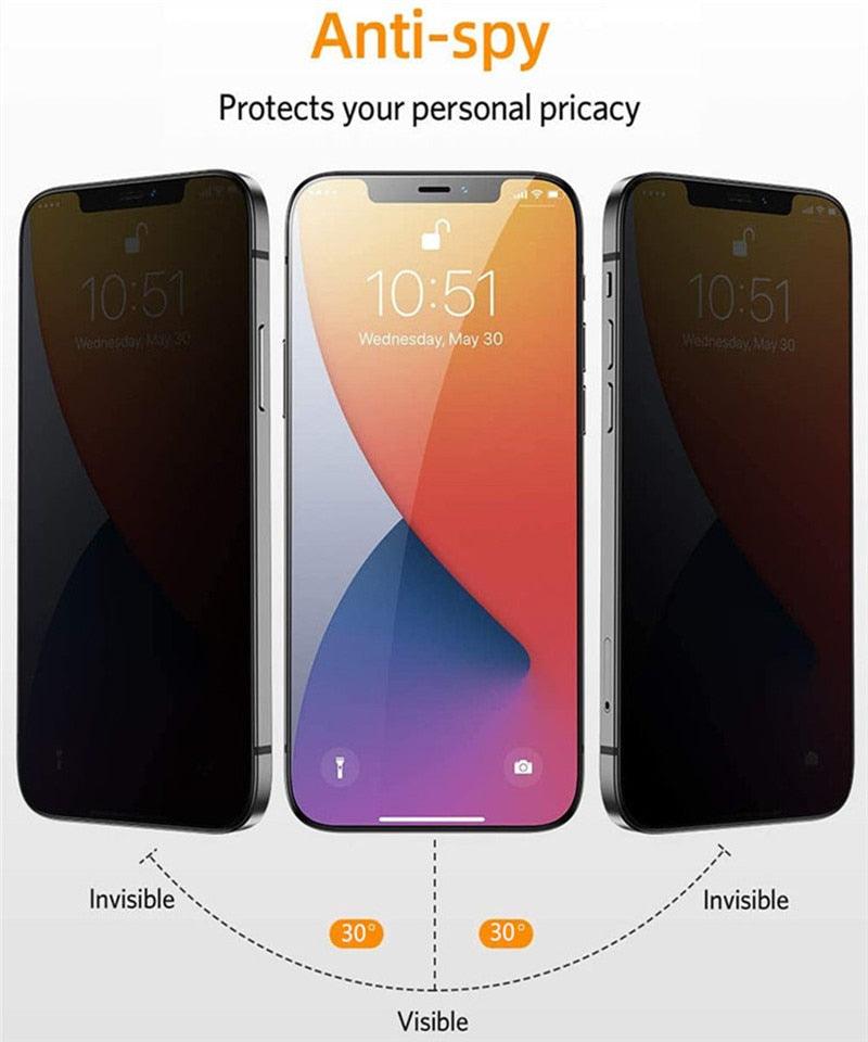 Protector de Pantalla de Vidrio Templado Privado en Paquete de 3 para iPhone