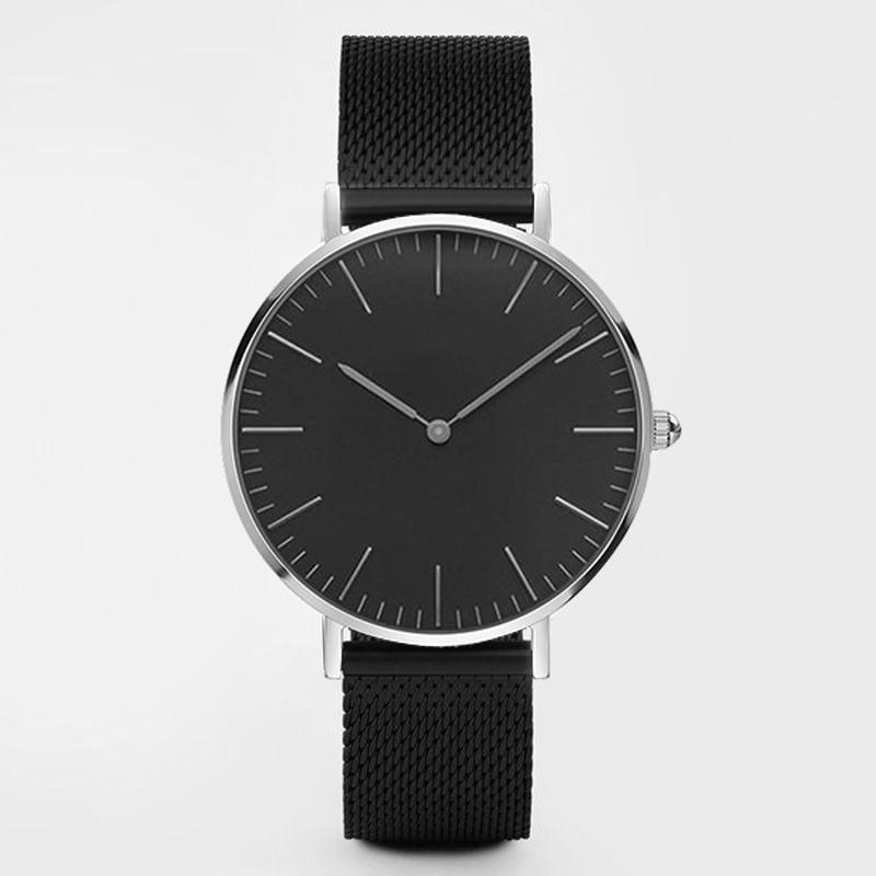 Montre en acier inoxydable ultra fine unisexe