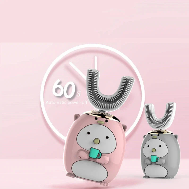 Smart U 360 Degrees Kids Sonic Electric Toothbrush Silicon USB Automatic Ultrasonic Teeth Tooth Brush Cartoon Pattern Children - Korvel