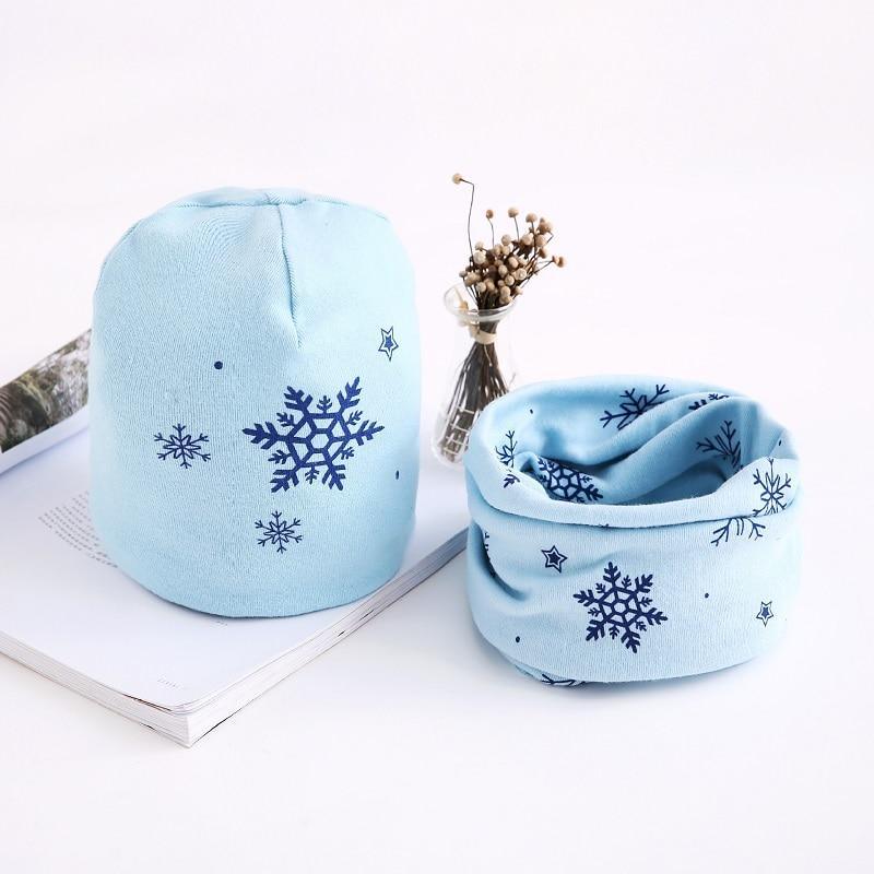 Adorable Star Print Cotton Hat & Scarf Set for Kids - Korvel