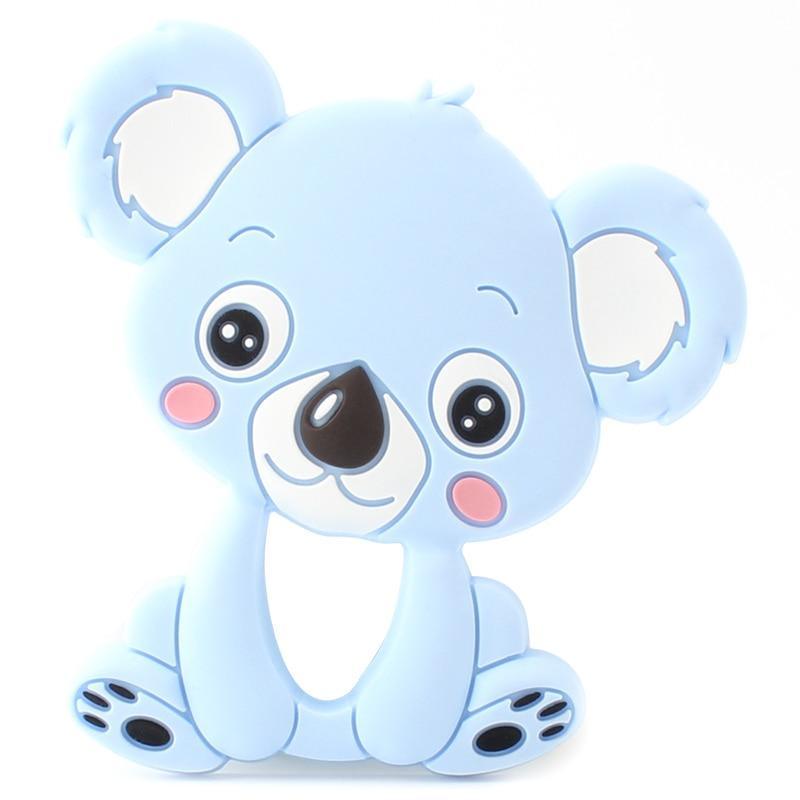 Juego de 2 piezas de mordedor de silicona de animales de dibujos animados para bebés
