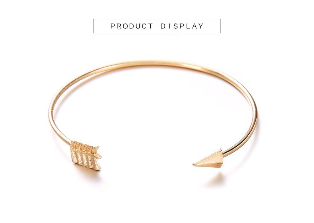 Elegant Gold-Color Arrow Knotted Bracelet Set for Women