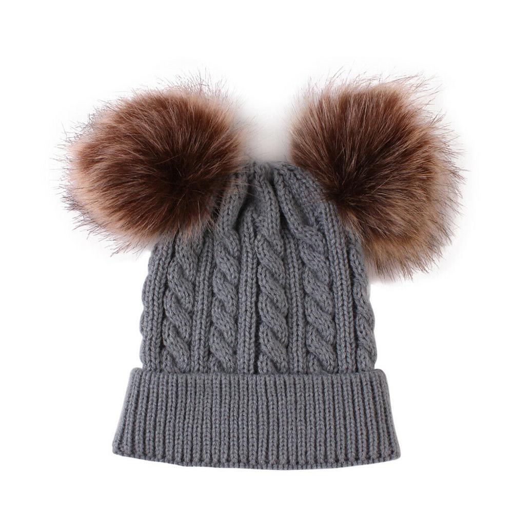 Charming Newborn Baby Winter Knit Hat with Pompom