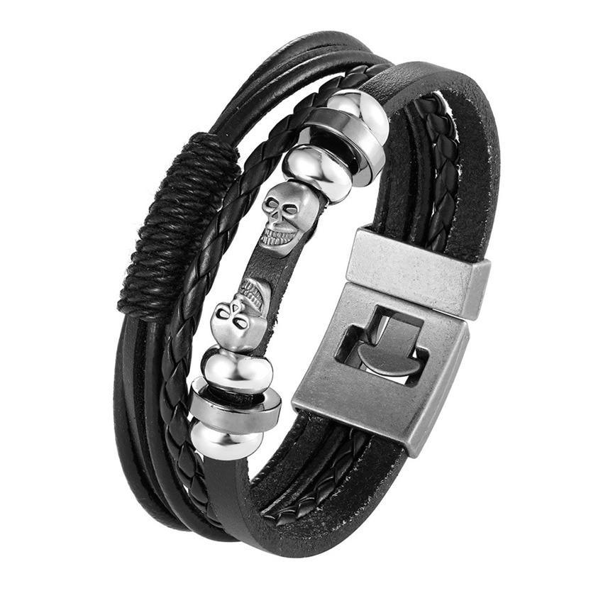 Bracelet en cuir tressé tendance pour hommes et femmes