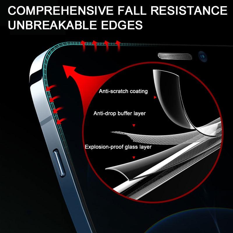 Protector de Pantalla de Vidrio Templado de Cubierta Completa 60D para iPhone