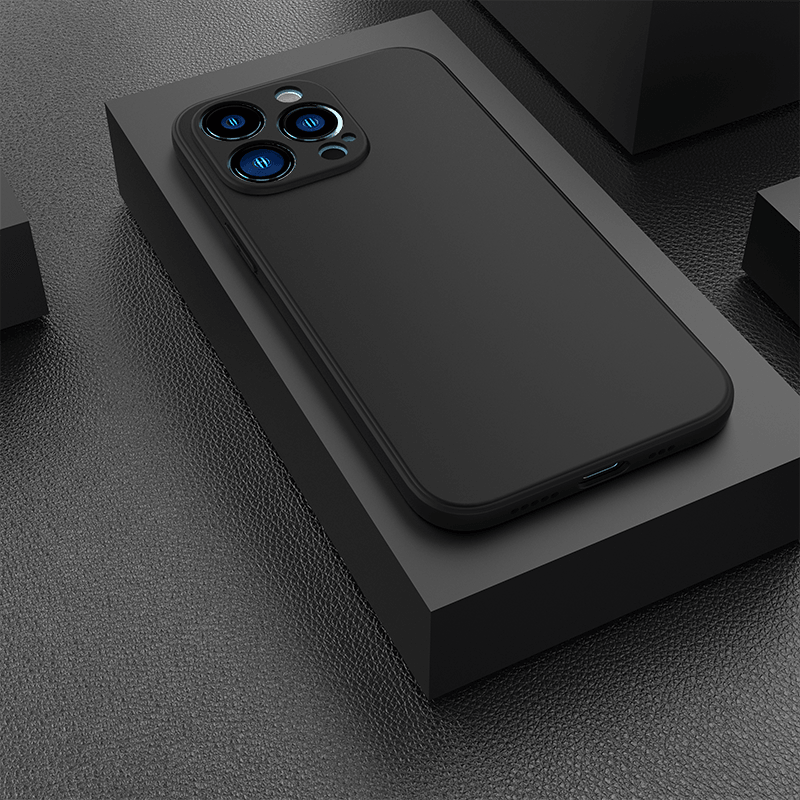 Premium Matte Black Silicone Case for iPhone Models