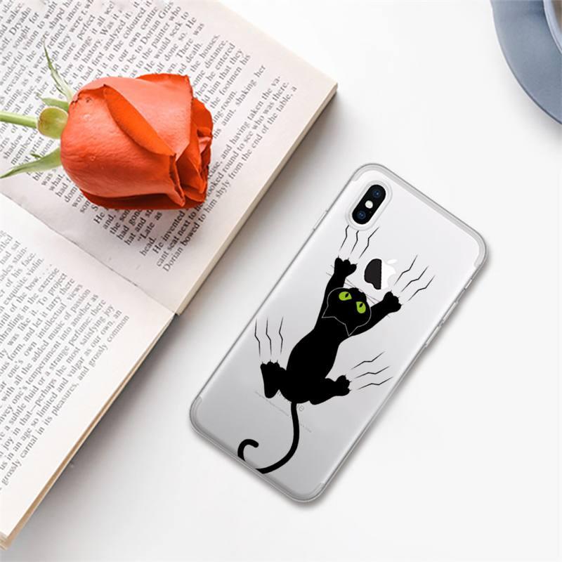 Cute Black Cat Phone Case for iPhone Models