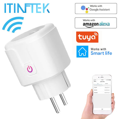 WiFi Smart Plug EU US UK Adaptor Wireless Remote Voice Control Power Energy Monitor Outlet Timer Socket for Alexa Google Home - Korvel
