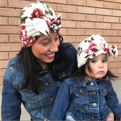Luxury Cotton Turban Hat for Newborns and Moms