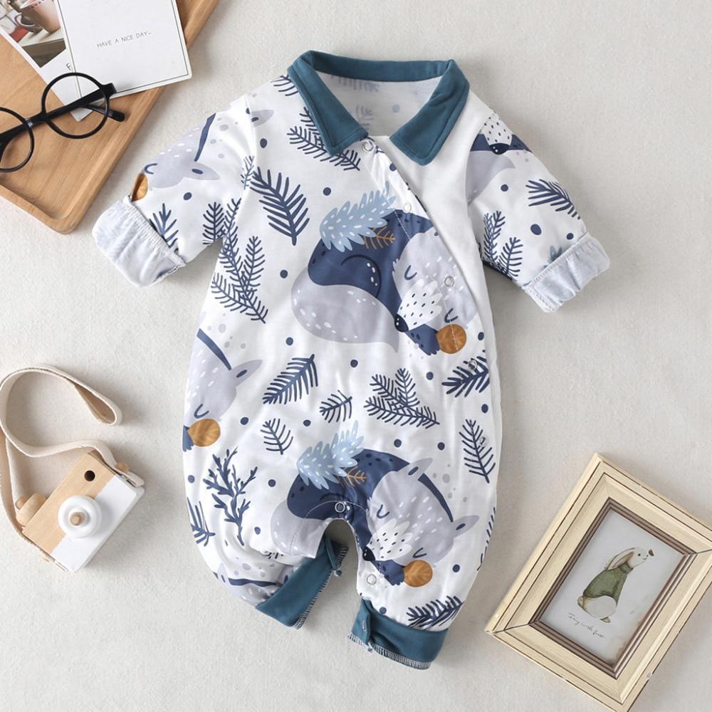 Long Sleeve Cartoon Star Print Romper for Infants