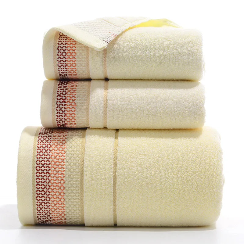 3PCS/Set Towel Cotton Beach towels Luxury Thickened Bath Towel - Korvel