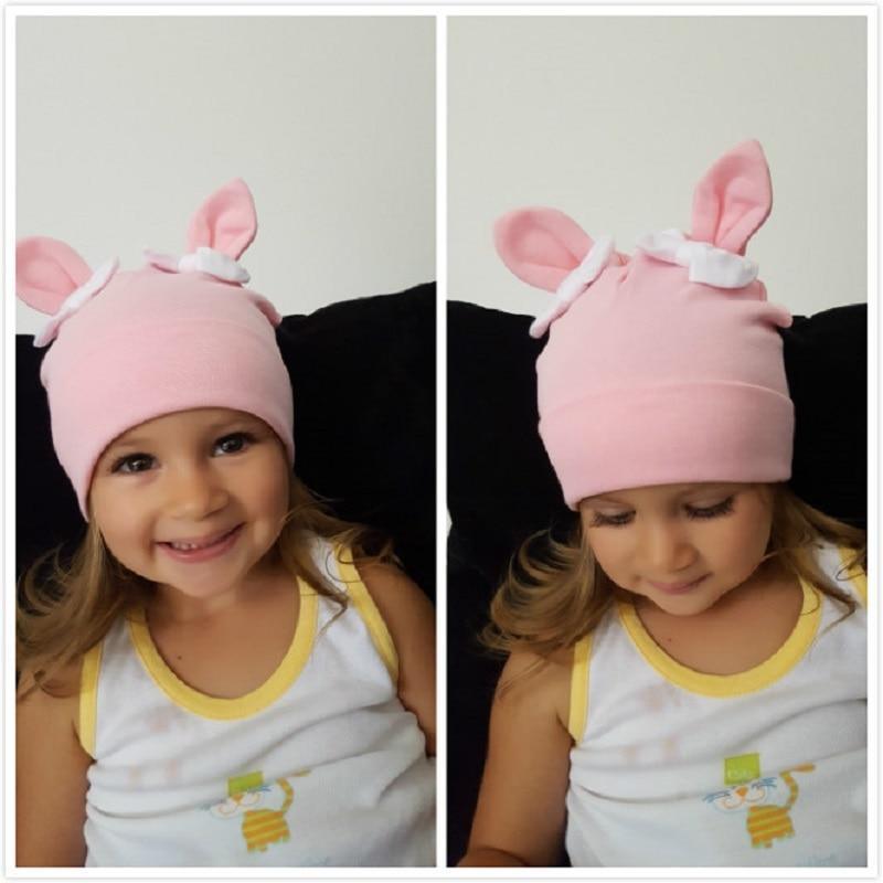 Sombrero de Conejito para Niña - Gorra de Algodón con Lazo