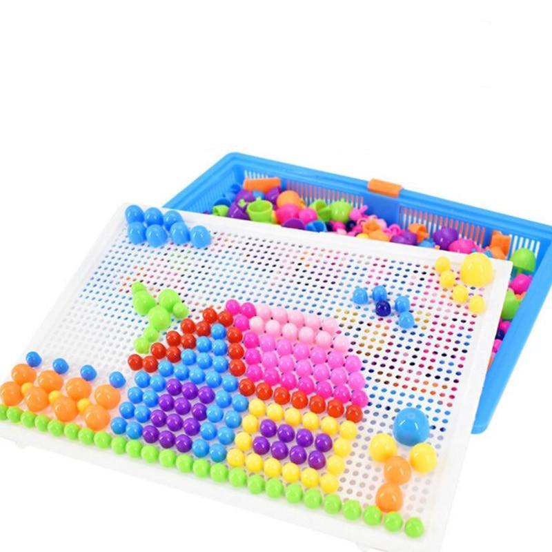 Puzzle éducatif de 296PCS avec des clous en forme de champignon pour enfants